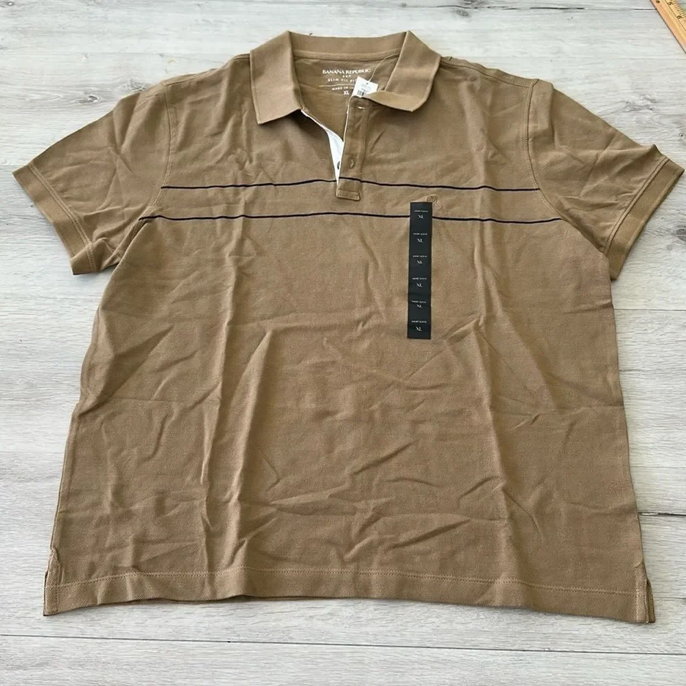 Banana Republic Slim Fit Pique Whisky XL NWT IN PACKAGE